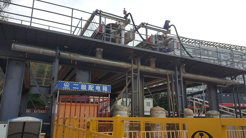 打樁泥漿脫水處理現場